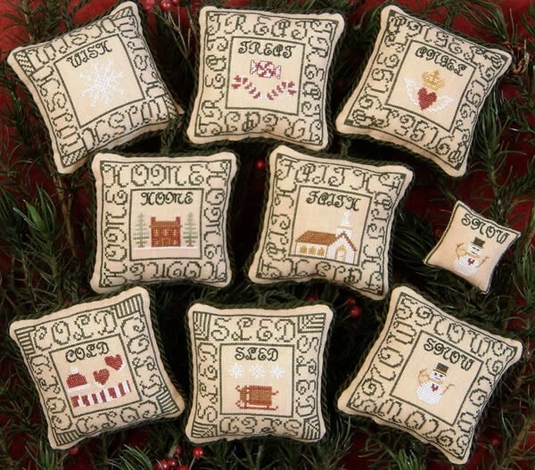 Green Letter Ornaments - 8 Ornaments- Blue Ribbon Designs - New Chart - Image 1 of 1