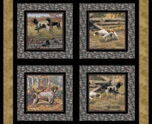 Tela de algodón de 3 yardas - Panel de almohada creativo de alas salvajes para mostrar perros - Imagen 1 de 1