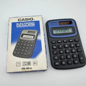Casio HS-4D Black Solar Power Electronic Calculator - In Box - Picture 1 of 2