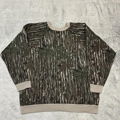 Vintage 90s Camo Sweatshirt Mens 2XL Pullover Realtree Rebark Outdoors USA Made - Image 1 of 4