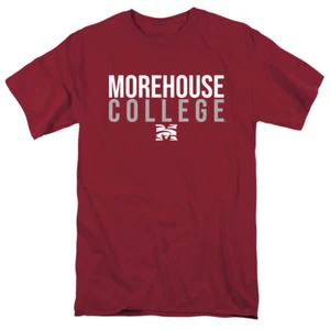 Morehouse College Adult T-Shirt Stacked, Garnet, S-3XL - Picture 1 of 6