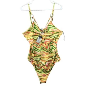 Rue21 Orange Yellow Green One Piece Bodysuit Young Adult Size XL Women - Picture 1 of 12