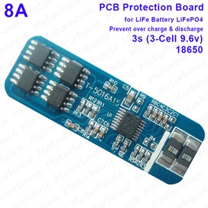 3S Cell LiFePO4 Battery 18650 BMS PCM Current 8A Protection Circuit Module Board - Picture 1 of 6