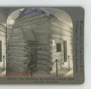 Abraham Lincoln Geburtshaus Hodgenville Kentucky KY Keystone Stereoview - Bild 1 von 3