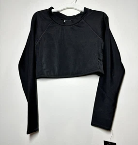 Girls' Long Sleeve Bikini Top - art class Black M (8) Plus - Picture 1 of 2