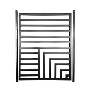 Aleko Hof Garten Modern Florenz Stil Stahl Fußgängertor 5 x 4,5 Fuß Schwarz - Bild 1 von 8