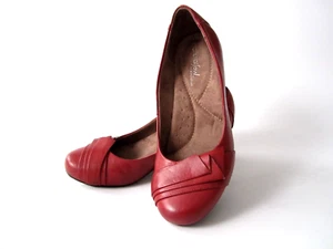 Natural Soul by Naturalizer Womens Ellie Size 6 Burgun Slip On 2.5" Wedge Heels - Picture 1 of 14