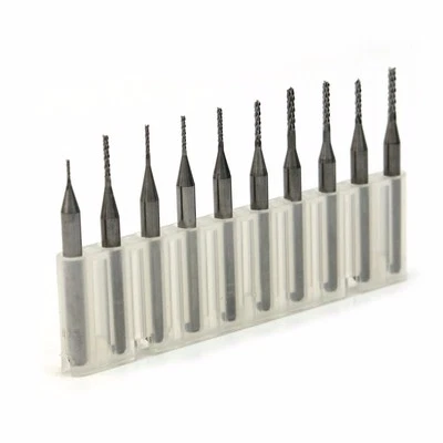 10x 3.175mm Carbide End Mill Engraving CNC PCB Bit 0.6-1.5mm CED Rotary Burr Set - Image 1 of 4