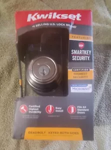KWIKSET SMARTKEY 985 Double Cylinder Deadbolt Satin Nickel KEYED BOTH SIDES - Picture 1 of 9