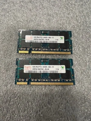 Portátil Hynix 8 GB (2x4 GB) PC2-6400S 2Rx8 DDR2 HMP351S6AFR8C-S6 AB *Probado funcionando Foto 1 de 2