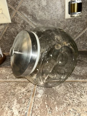 cerámica granero bote de vidrio tapa de acero inoxidable difícil de encontrar Foto 1 de 4