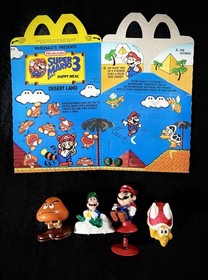 McDonalds Nintendo Super Mario Bros 3 Happy Meal Toys Set Lot 1989 NES W/ Box