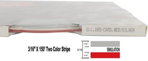DESCUENTO 2 COLORES 3/16" Rollo Rayas 285 Rojo Cardenal/Plata Met - Imagen 1 de 3