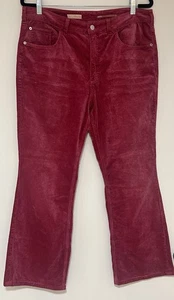 Pantalones de mezclilla Anthropologie The Yaya tiro medio pana acampanados rosa para mujer 32’s - Imagen 1 de 9