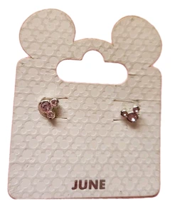 Disney Minnie Mouse Earrings Pierced Post Birthstone June Theme Parks NEW - Picture 1 of 4