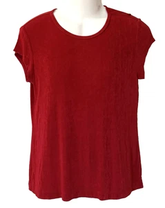 Camisa Chico’s Travelers para mujer talla 2 (US 12/L) roja ajustada elástica tejida Top - Imagen 1 de 6