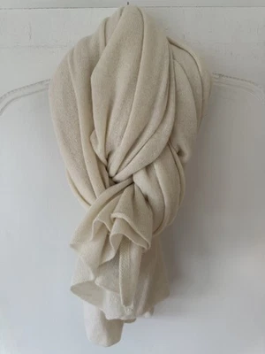White + Warren 100% Cashmere Soft White Travel Wrap Scarf 82''x36'' - Image 1 of 4