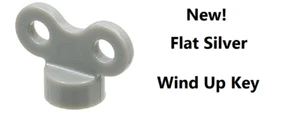 LEGO Minifigure Wind up Key Winder Flat Silver Toy Solider Back Clock Gear - Picture 1 of 1