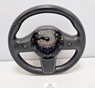 ✅ 2017-2023 OEM Tesla Model 3 Y Steering Wheel Leather Black W/ Switches - Image 1 of 4