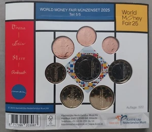 NETHERLANDS 8 BU COINS SET 0.01 2 EURO 2025 YEAR WMF BERLIN 500 PIECES MONDRIAAN - Picture 1 of 3