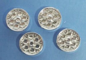 Set of 4 AMT Chrome 6 Circle Custom Modular Mag Wheels 1/25 Scale - Picture 1 of 4