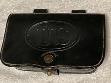 Authentic Civil War Reproductions Black Leather Ammo Cartridge Pouch For Belt