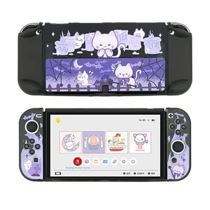 GeekShare Protective Case Slim Cover for Nintendo Switch OLED&Joy Con Spooky Cat - Picture 1 of 9