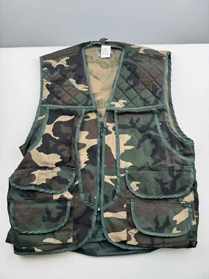 Master Sportsman Vest Mens Size XL Green Camouflage Full Zip Sleeveless Pockets - Image 1 of 4