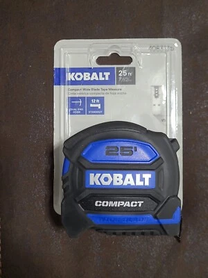 Kobalt 25 Ft. Tape Measure Compact Wide Blade Stainless Steel Double Sided  - Image 1 of 2