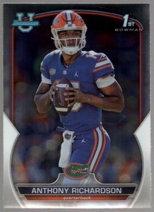 ANTHONY RICHARDSON $60++ COLTS QB ROOKIE 65 1ST RC 2022 BOWMAN CHROME UNIVERSITY