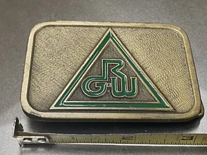 VERY RARE Vintage Initial Letters RGW Belt Buckle BRONZE MADE IN USA - Picture 1 of 3