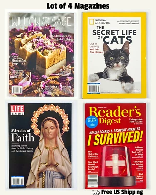 2025 Magazine Bundle National Geographic Willow Sage Life Digest Lot of 4 - Image 1 of 4