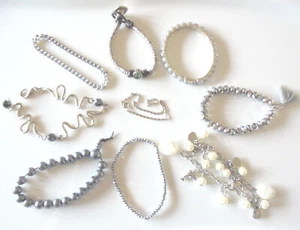 Schmuck Konvolut Sammlung 9 Teile silberfarbende Armbänder ungeprüft Nr.991 - Bild 1 von 6