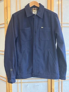 Men’s Timberland Button Down Navy Blue Wool Barn Jacket, Fully Lined, Pockets - Picture 1 of 11