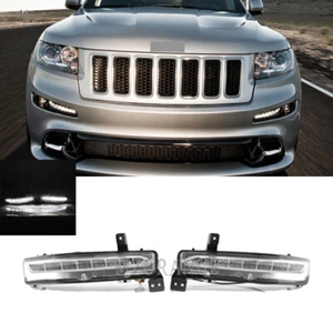 For 2012-2016 Jeep Grand Cherokee SRT8 Pair LED Daytime Running Light Fog Lamp - Picture 1 of 9
