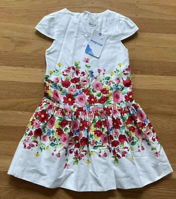Mayoral Girl’s Special Occasion Dress Flowers Galore NEW NWT Size 7 - 122 cm $78 - Image 1 of 4