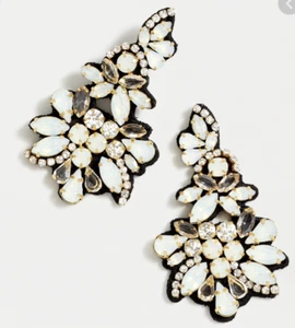 J.Crew STATEMENT-OHRRINGE KRISTALL STOFFRÜCKEN neu 75 $  - Bild 1 von 5
