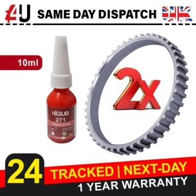 REAR ABS RELUCTOR RING & RETAINER FOR JAGUAR XF XJ XK XKR XJR X350 2004-2009 2X - Image 1 of 4