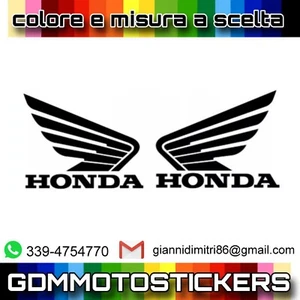 Coppia adesivi PRESPAZIATI REPLICA logo Honda ala speculari - Foto 1 di 19