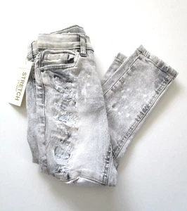 Evolution in Design Girl/Boy 6 Stretchy Denim Jeans Distressed Gray Acid Wash - Picture 1 of 11