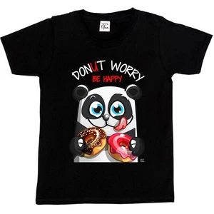 1 T-Shirt Kinder Jungen Donut Worry Be Happy Panda - Bild 1 von 25