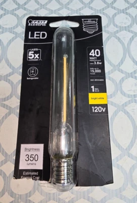 FEIT ELECTRIC LED 3.8W 120V E17 INTERMEDIATE BRIGHT WHITE NON-DIMMABLE 350LUMENS - Image 1 of 3