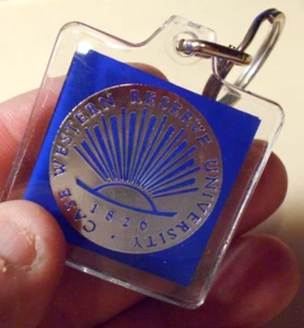 Case Western Reserve University Plastic Key Ring Keychain CWRU Lucite - Picture 1 of 4