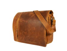 Buffalo Leather Messenger Bag 15 In Laptop Satchel Office Shoulder Crossbody
