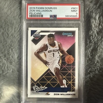 2019-20 Zion Williamson Donruss 鹈鹕 新秀 罕见 psa 9 流行 11 分级  — 第 1/2 张图片