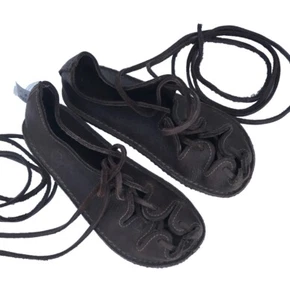 Brown Leather Sandal Size 6 Cosplay, Moccasins, Elf, Gladiator, Hippy Fairy Shoe - Picture 1 of 4
