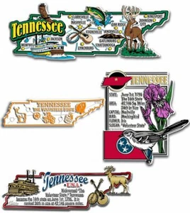 Tennessee Four-Piece State Magnet Set by Classic Magnets, Includes 4 Designs - Picture 1 of 3