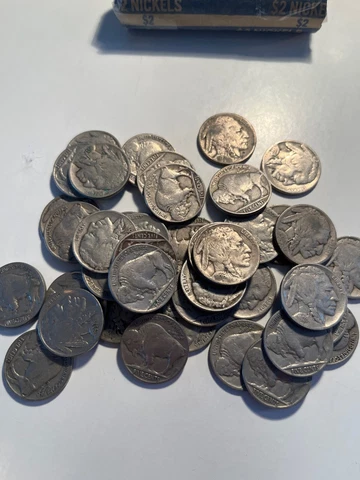 FULL ROLL (40 COINS)  READABLE  DATE BUFFALO NICKELS 1920's 1930's Cover