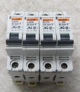 💥4) MERLIN GERIN MULTI9 C60N 1 POLE CIRCUIT BREAKER 277 VAC LOT OF 4 - Picture 1 of 7