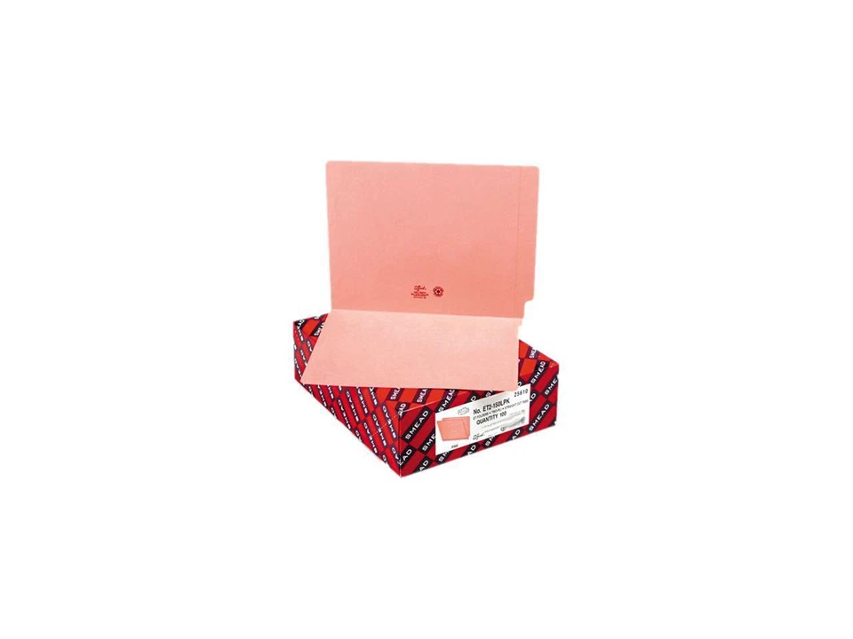 Smead 25610 Colored File Folders, Straight Cut, Reinforced End Tab, Letter, Pink - Image 1 of 1